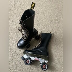 Brand new! Dr. Martens custom Roller Skates with Leopard Laces - Retail $530